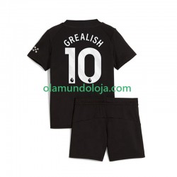Camisola Manchester City Jack Grealish 10 Criança Equipamento Segundo 2025-2026 Manga Curta